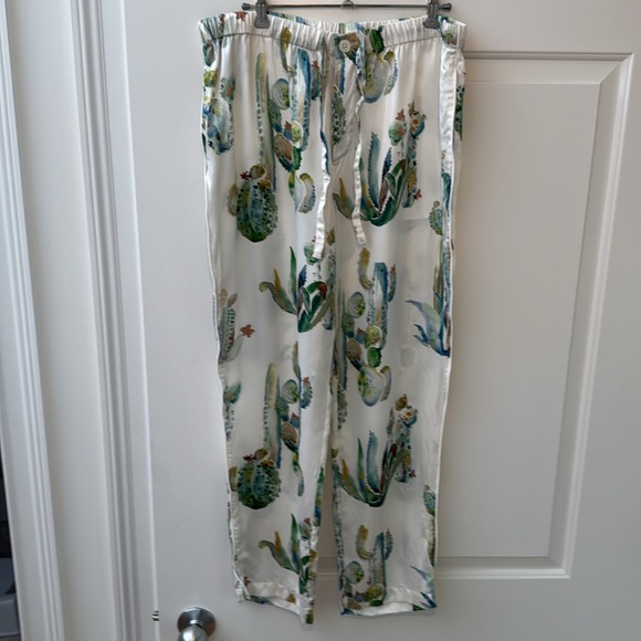 Washable Silk Marina Pajama Set in Cacti Watercolor - Picture 11 of 13